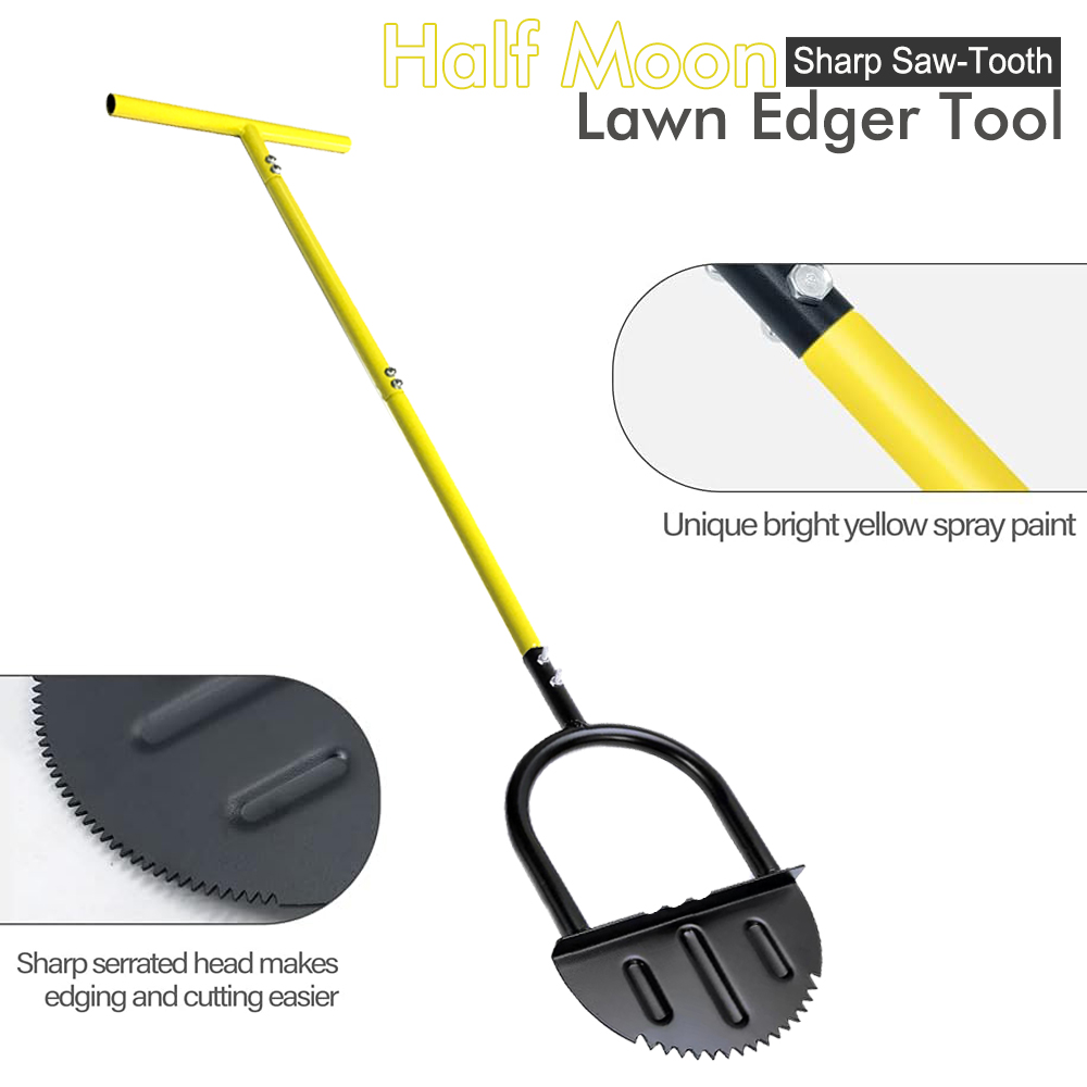 Gardening Tools Spade - Manueller Kantenschneider aus Stahl, Rasenschaufel, Halbmond-Rasenkantenschneider,