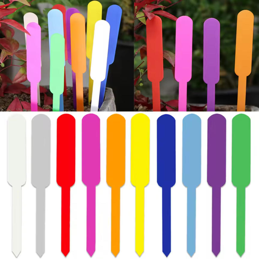 Gardening Tools Labeled - 100 Stück Wasserdichte Gartenpflanzen-Etiketten aus Kunststoff