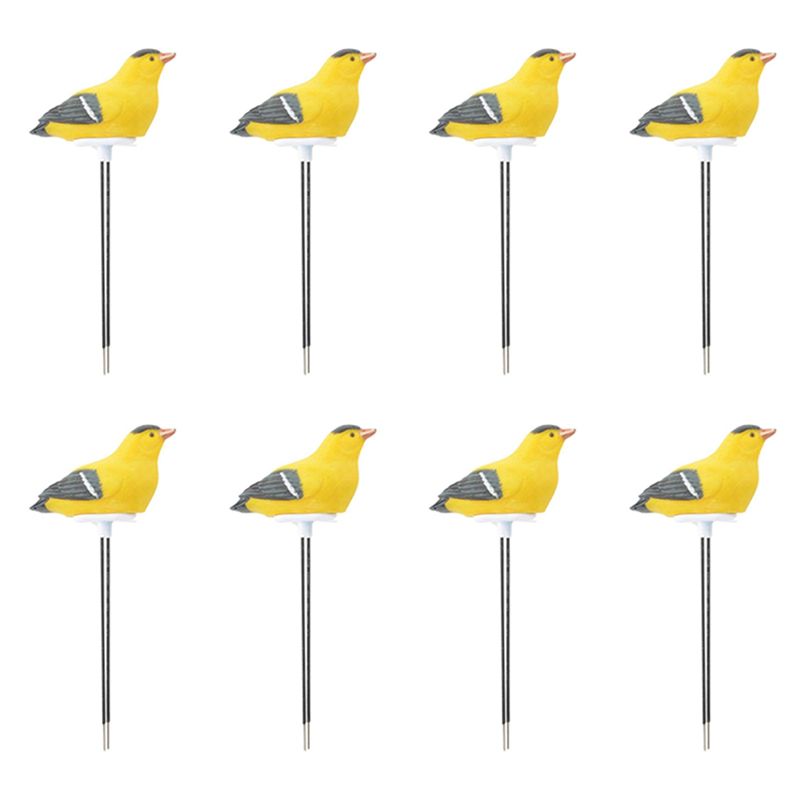 Gardening Tools Yellow - 8X Bodenfeuchtigkeitsmesser Bewässerungsalarm Vogel-Pflanzen-Wassertester Hygrometer-Sensor Gartenwerkzeug-Set