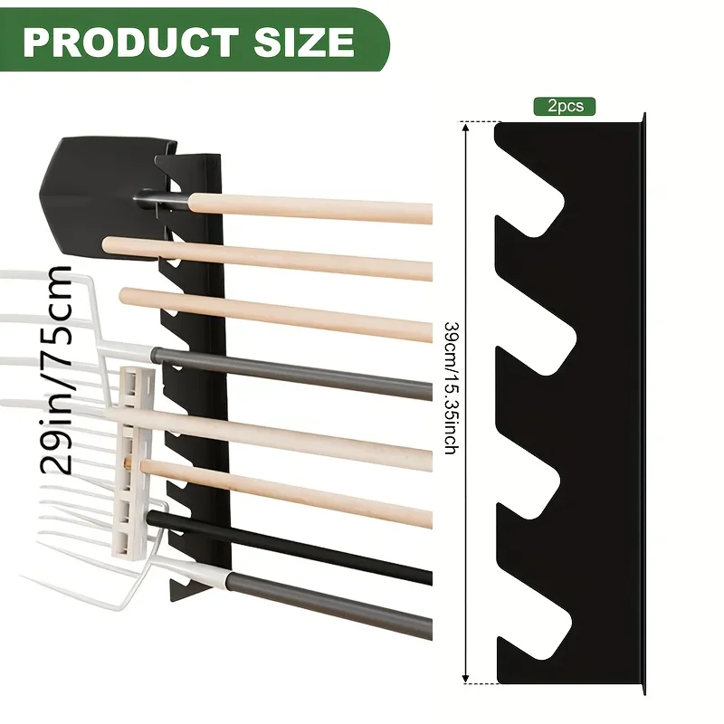 Gardening Tools Organizer - Robuster Metall-Gartenwerkzeughalter mit Schaufel- und Rechen-Aufbewahrung,