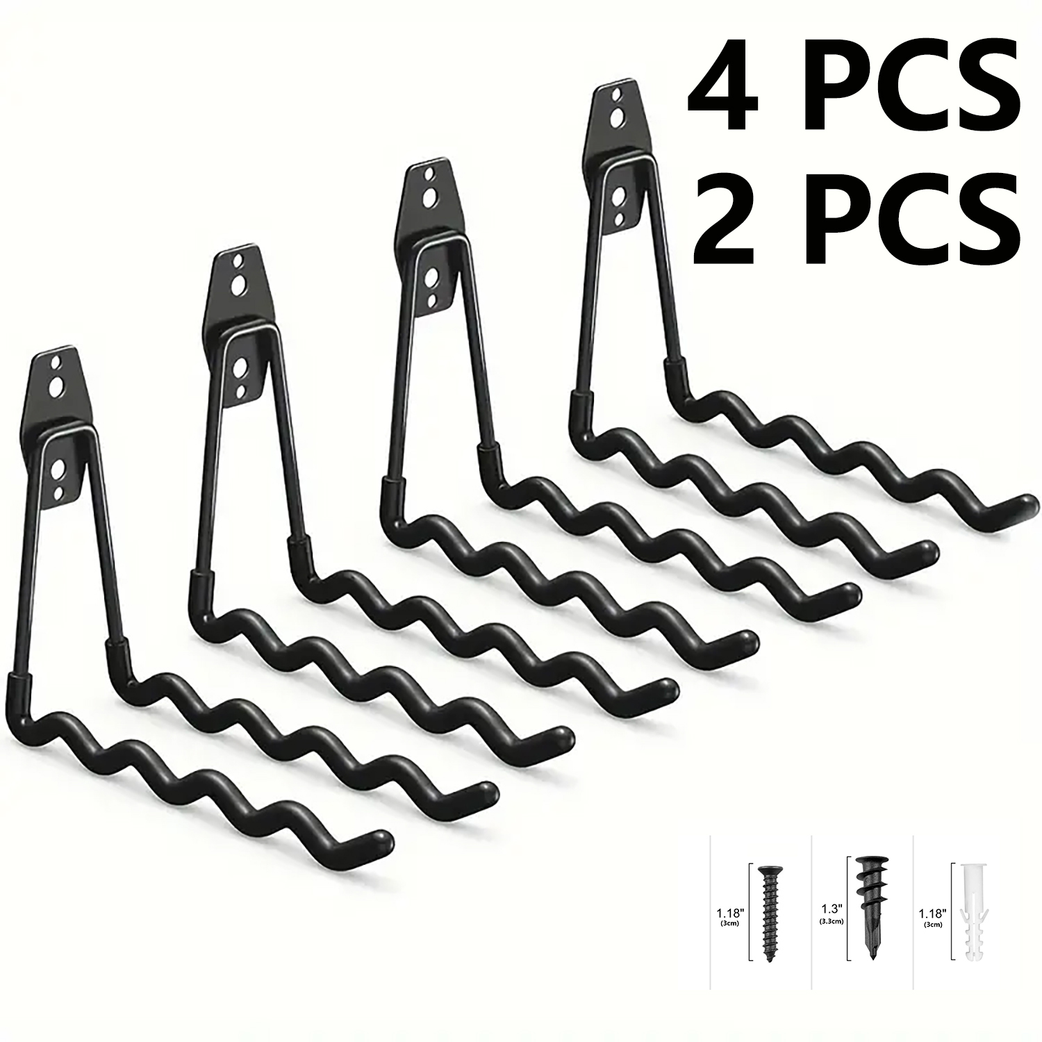 Gardening Tools Required - 2-teiliges/4-teiliges Set, robuste Garagenhaken aus Metall,