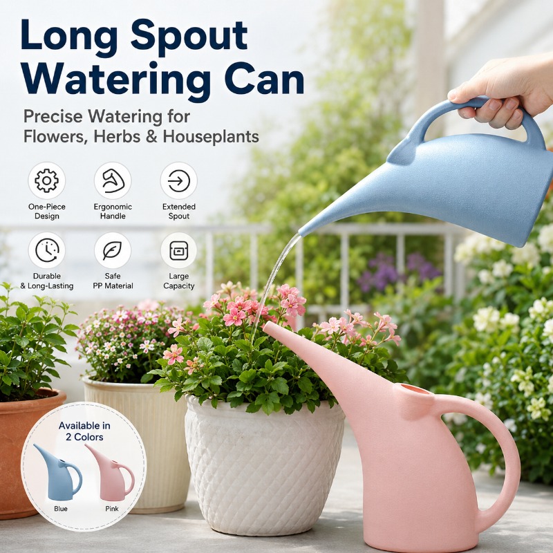 Watering Can Long Spout - Langhalsige Plastik-Gießkanne für Zimmerpflanzen, Blumen &
