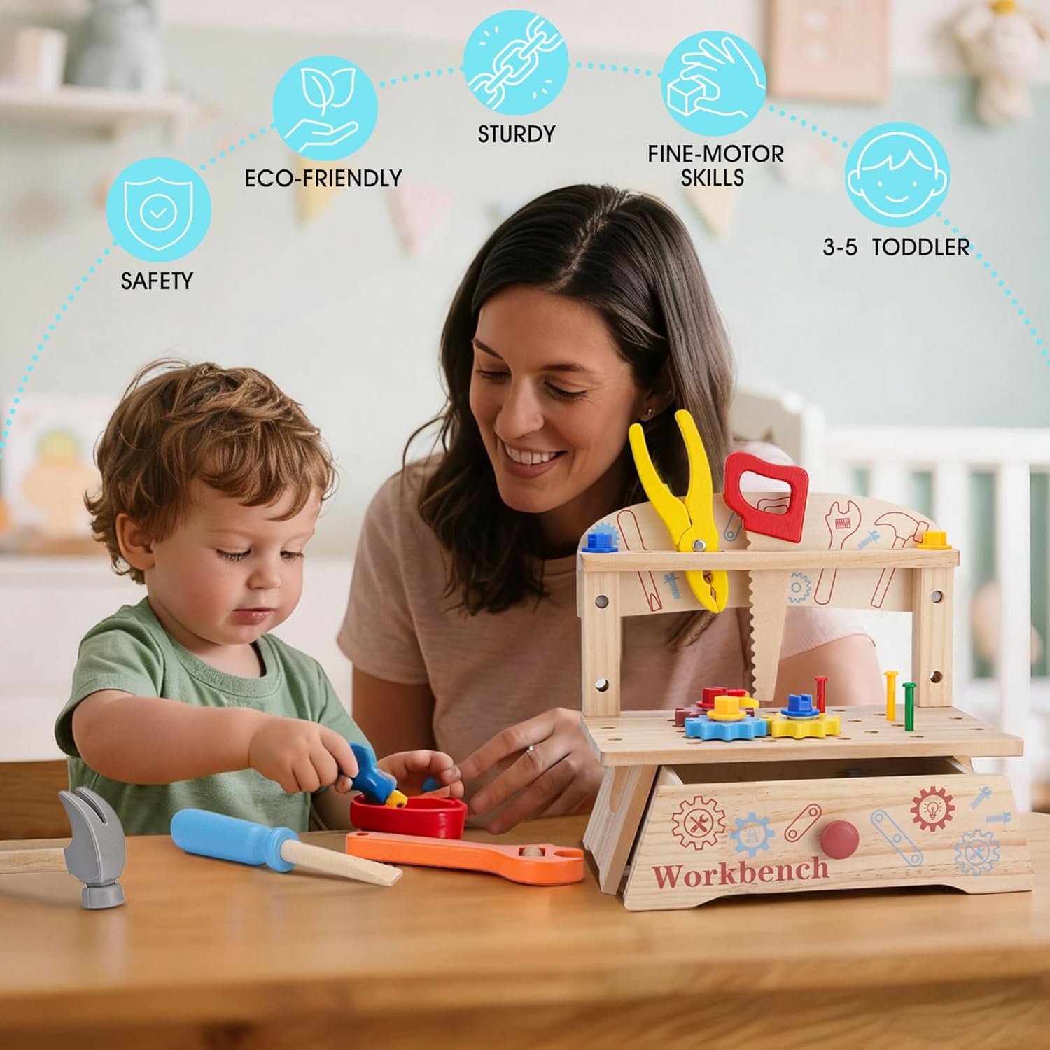 Holzwerkzeugbank für Kinder, M – Gardening Tools Toddler Bewertung und Preis